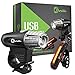 Produktbild Dorlle USB wiederaufladbares Fahrradlicht LED Set Fahrradbeleuchtung Fahrradlampe Superhelle Frontlicht und Rücklicht Einfache Montage am Rahmen Max Sicherheit für Nachtfahrer Universal Fit (Schwarz-1)