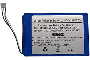 STARNOVO 3.7V 1000mAh Replace GPS Navigator Battery for Garmin Nuvi 2539LM 2539LMT 2559LM 2559LMT 2589LMT 2597LMT 2599LMT 2599LMT HD，010-01187-01, AI32AI32FA14Y
