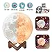 Produktbild 3D Mond Lampe Light Weiß/Warm Dimmable Touch Control Moon lamp Licht Helligkeit Led Nachtlicht mit USB Aufladung und Hölzerner Einfassung Tisch Schreibtisch Lampe Bestes Geschenk led gesch (4 inch)