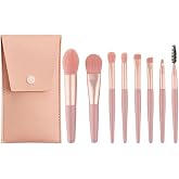 8'li Profesyonel Makyaj Fır&ccedil;a Seti, Rose Gold, Seyahat &Ccedil;antalı, G&ouml;z ve Y&uuml;z Makyajı i&ccedil;in
