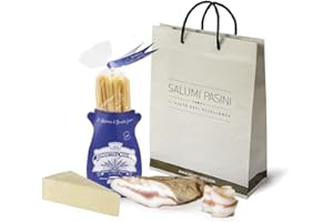 "Pasta alla carbonara" Recipe kit Salumi Pasini® | with: Guanciale 250g, Spaghettoni Benedetto Cavalieri and Pecorino Romano DOP 350g | for a Traditional Carbonara Pasta | Italian Products