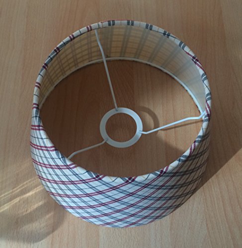 Ersatzschirm Oxford , E14 Schirm ,Glas ,Lampenschirm ,Ersatzglas ,Landhaus Aufsteckschirm , Stoffschirm, kariert - 4