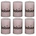 Produktbild 6x Rustic Rustik Stumpenkerzen 80/68 mm von Bolsius in pastell pink für Hochzeiten, Gastronomie, Dekorationen oder Zuhause rustikal