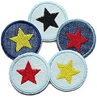 Set 5 Jeansflicken Sternchen Mini Patch zum aufbügeln