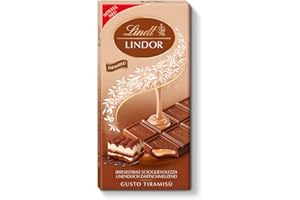 Lindt LINDOR Tavoletta di Cioccolato Al Latte con Ripieno gusto Tiramisù, Formato 100g