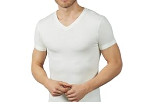 VP PINUCCIO VENEGONI Set 2 Magliette Lana Cotone Uomo Scollo A V, Made in Italy,Maglia Intima Termica, Cotone sulla Pelle, Tshirt Uomo Manica Corta Invernale, Maglietta Termica Bianca, Intimo Termico