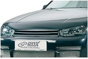 RDX Racedesign Bonnet extension compatible with Volkswagen Golf IV 1997-2004 + integrated bonnet insert (Metal)