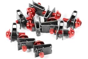 KEENSO 10pcs 5 16MM Viti del corpo della carenatura del motociclo Vite del bullone Kit Vite della vite di fissaggio della ghiera della vite di fissaggio della ghiera(rosso) Altre modifiche