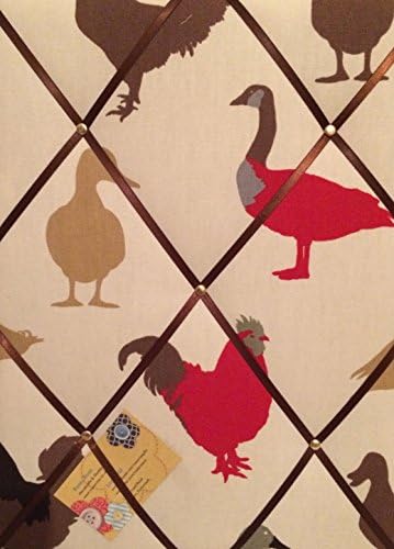 Rosey Rose Medium 40x30cm Prestigious Harriet Hens Chickens Farmyard Hand Crafted Fabric Notice/Pin/Memo Board