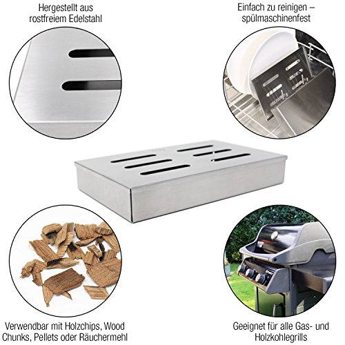Amazy Edelstahl Räucherbox – Verleiht Ihrem Steak das traditionelle American BBQ Raucharoma - 2