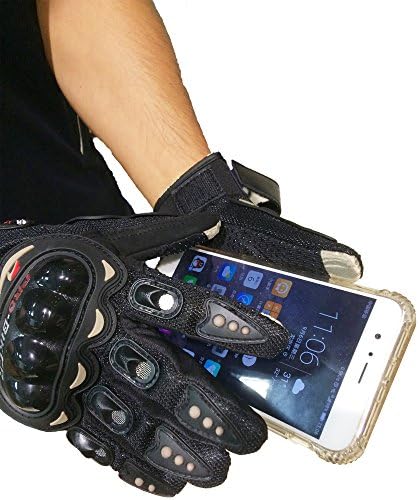 Camphelper Motorcycle Winter Gloves Men Racing Waterproof Windproof Warm Leather Gloves (black, L)