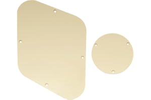 Musiclily LP Gitarren Control Plate BackPlate und Switchplate Schalter Abdeckplatte Set for USA Les Paul E-Gitarre, 1 lagig Creme
