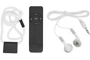 GOWENIC Odtwarzacz MP3, Odtwarzacz Muzyczny ABS Mini MP3, Wbudowany Akumulator 180 MAh, Przenośny Odtwarzacz Muzyczny Obsługujący do 64 GB, dla Studentów Podróżujących (BLACK)