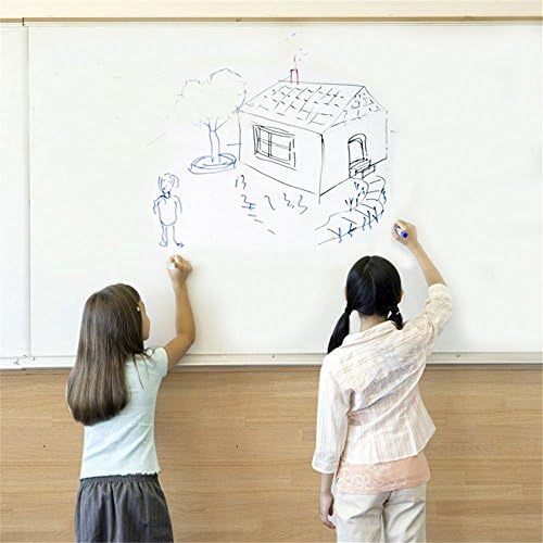 Chalkboard Wall Sticker Paint - Peel and Stick Blackboard Whiteboard Vinyl Sheet Stickers Wallpaper for Kids School Office Home (23.4" (W) *78"(L), White)