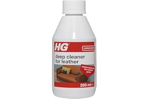 HG Deep Cleaner for Leather, Leather Cleaner & Faux Leather Cleaner, Safe & Mild for Coloured Leather, Water Based Bag, Boot, Jacket & Leather Sofa Cleaning Liquid - 250ml