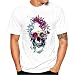 Produktbild Kingprost Schädel Gedruckt T Shirt Herren Weiss Hemd Herren Kurzarm Hemden Herrenhemd üBergröße Basic Top Unterhemden (L)