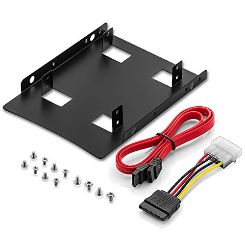 Einbaurahmen 2,5" Festplatte SSD auf 3,5" Adapter Festplatten Einbau Rahmen (kompatibel mit bis zu 2x 2,5" Festplatten HDD oder SSD) Wechselrahmen Halterung