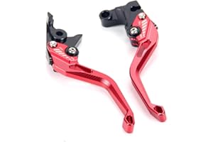 Auzkong Short Brake Clutch Adjustable Levers Compatible with Honda CB125 / CB125F / CB125R 2019-2020, Grom MSX 125 2014-2020, CBR250R ABS 2010-2017, CBR300R / CB300F/FA 2014-2020 Red