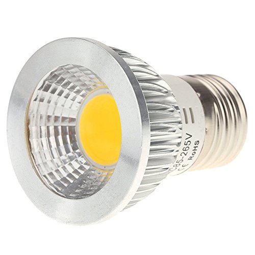 TOOGOO(R) E27 5W COB Faretti Lampada LED lampadina a risparmio energetico Lampadina ad alte prestazioni 85 - 265V Bianco caldo