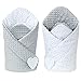 Produktbild Sevira Kids - Schlafsack -Einwickel- - Nest Engel Geburt minky wendbar - unterschiedliche Farben - Mini Stars Grau, Dès la naissance - 3/4 mois environ (80x80 cm)