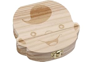 Baby Teeth Box Wooden Tooth Album Souvenir Box Organizer Boy AZ-004