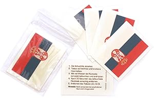 TATTOODRUCKER 10 x Serbien Tattoo Fan Fahnen Set - WM 2018 Serbia temporary tattoo Flag (10)