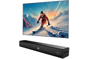 Heymell 60 cm, 2,1 ch, 120 W, barra de sonido Bluetooth para TV con subwoofer, amplificación de diálogo, altavoz PC, HDMI ARC y Optical Aux, incluye cable HDMI