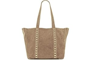 MODELISA - Bolso Hombro Antelina Shopper Casual Tachuelas Mujer