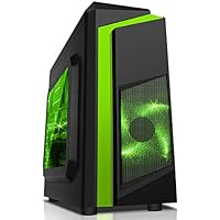 CiT F3 green stripe Midi Fall mit 12 cm LED Fan – Schwarz