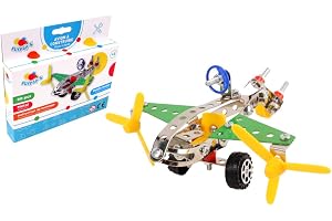 FLYPOP'S - Flygplan att montera - Konstruktion - 038572 - Flerfärgad - Metall - 80 stycken - Barnleksak - Gåva - Mekanik - Monteringssats - DIY - Montering - Födelsedag - Från 6 år