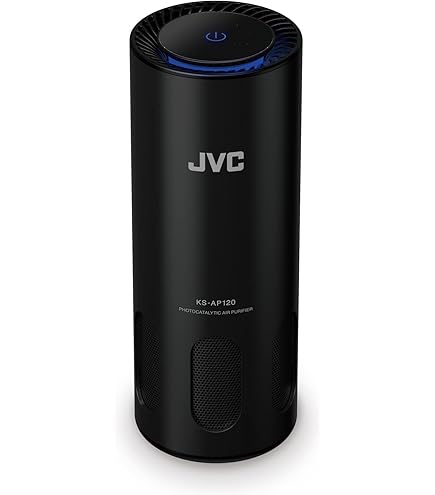 JVC KS-AP320 Purificateur d'air photocatalytique CADR 8,5 m3/h, filtre EPA E12, filtre UV, ioniseur, 2 puissances, contrôle gestuel, indicateurs de qualité d'air de température et d'humidité