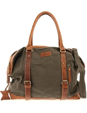 LECONI XL Shopper für Damen & Herren Unisex Handgepäck Vintage-Style kleiner Weekender Sporttasche Used-Look Fitnesstasche...