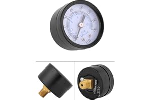 PLYISTY Pressure Gauge, 1/8"NPT, 0-160 PSI, 0-10 Bar, Mini pressure Gauge Manometer for Fuel Air Oil Water