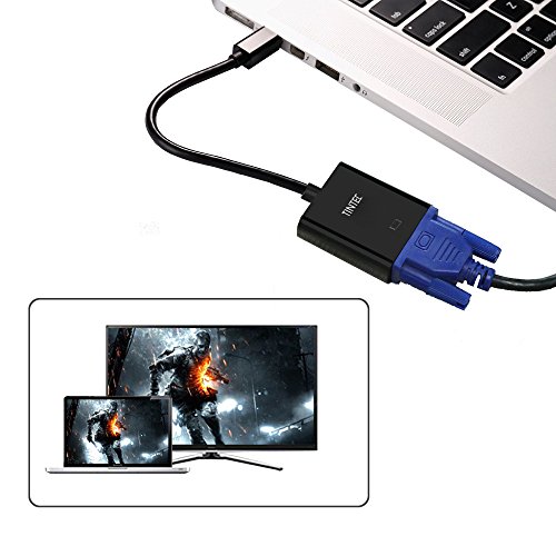 Mini DP auf VGA, Tintec Vergoldete 1080P Mini Displayport auf zu VGA Adapter Konverter Kabel Stecker Cable – Schwarz - 7