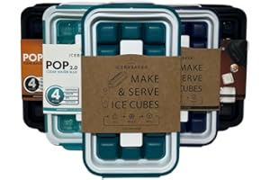 GENERISCH EISWÜRFELFORM ICEBREAKER NORDIC POP - 18 Eiswürfel herstellen und servieren ohne Berührung - Ohne Gerüche und verschütten - Auslaufsicher (Water Blue)