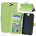 Produktbild Nancen HTC One A9 (5,0 Zoll) Lederhülle Neu Style Acht Farbe Weich PU Flip Case Ledertasche / Schutz Etui, Einfach Vintage Kollektion Karten Slot Foto Wallet Hülle Handy Tasche Zubehör