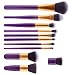 Generic 11Pcs Make-up Make Up Brush Set Eyeshadow Blending Powder Foundation Blush Brush - purple gold RS.385.00