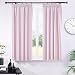 Ponydance Solid Thermal Insulated Readymade Top Tape Room Darkening Curtains for Nursery, 46" x 54" (2 panels,Baby Pink)