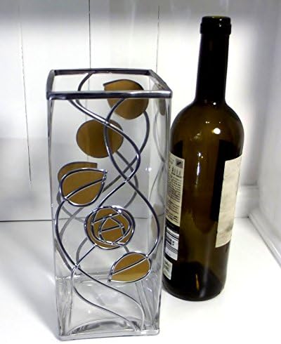 Handcrafted Rennie Mackintosh Large Square Top Glass Vase. Art Nouveau, Art Deco Inspired Style. A Perfect Gift For Any Occasion.