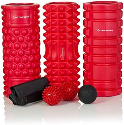Foam Roller Set – 13” High Density Foam Massage Roller, Lacrosse Massage Ball, Spiky Peanut Ball, Carry Bag and E-Book Manual