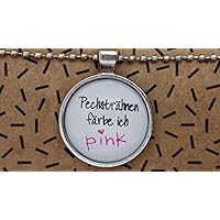 Spruchkette by Perletta 80 cm Kugelkette mit 2,5 cm Anhänger silber Friseur Frisör Haare Pechsträhnen färbe ich pink