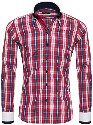 Giorgio Capone premium shirt, light blue classic captivates with its navy design features, 100% cotton, "non-iron", slim &amp; regular fit (S Slim)