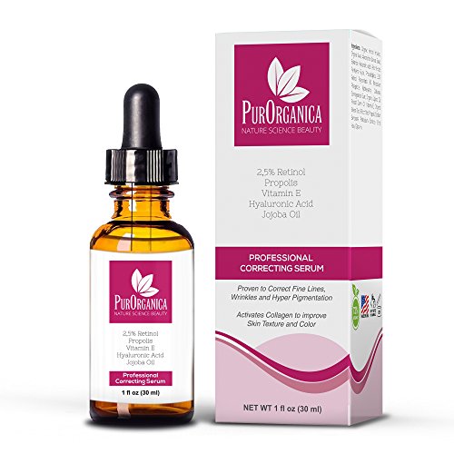 Anti Ageing RETINOL SERUM - 2.5% Retinol, Vegan Hyaluronic Acid & Jojoba Oil - Smoothing and Fertilizing, Best Anti Aging Serum for Fine Lines, Wrinkles and Dark Circles - Stimulate Collagen, Improve Skin Texture and Tone - Customer Satisfaction or RISK FREE Lifetime 100% Money Back Guarantee