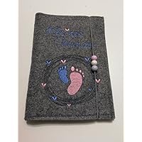 Mutterpasshülle, Mutterpass Füße rosa blau