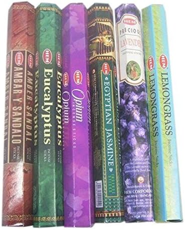 HEM Incense Sticks Best Sellers 6 Boxes X 20 Grams, Variety Pack, Total 120 Gm (#2) by HEM Collection