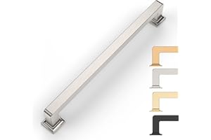 9BUILD 160MM Brushed Satin Nickel Cabinet Handles - 10 Pack - Zinc Alloy - Modern Style - Pull Handle - Rectangular - Cabinet Hardware