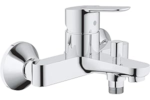 Grohe Start Edge, Grifo de ducha o bañera monomando (montaje en pared y salida inferior, inversor automático, menor consumo de agua), cromo, 23348000
