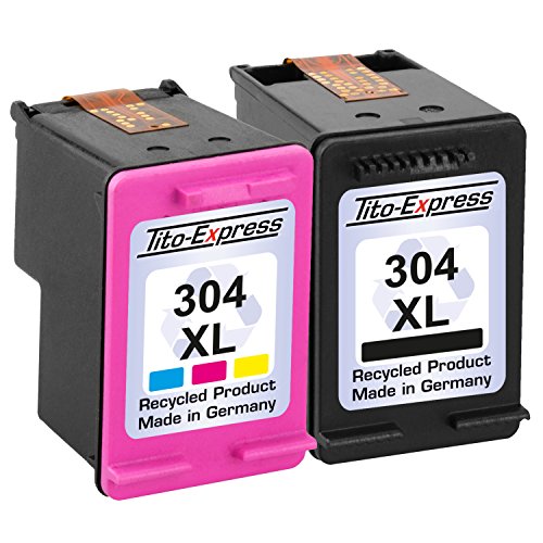 PlatinumSerie® Set 2x Druckerpatrone remanufactured für HP 304 XL Black & Color mit Füllstandsanzeige und 204% mehr Inhalt! Für HP DeskJet 3720 3730 3732 Ink Advantage 3700 MFP - 2