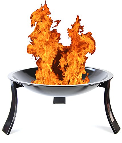 XXL 61cm Feuer-Schale schwarz Feuer-Korb mit Funkengitter Garten-Kamin Pflanz-Schale Terrassen-Ofen Feuer-Stelle Grill-Feuer - 3