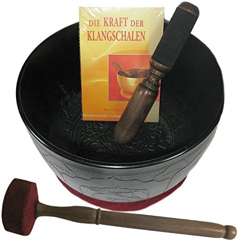 Bronze sound bowl 70010, approximately 2 kg, set of 4 with clapper, cushion, and and a book (English language not guaranteed); bronze sound bowls create a dark, powerful tone whose wavelength is extremely unpleasant for negative elements of all kinds These are looking for the space Even friendly people are staying away Professionals drive negative energy of all kinds out of the flat or out of the house With this sound bowl, you can too Set with a book: "Die Kraft der Klangschalen" (in German)